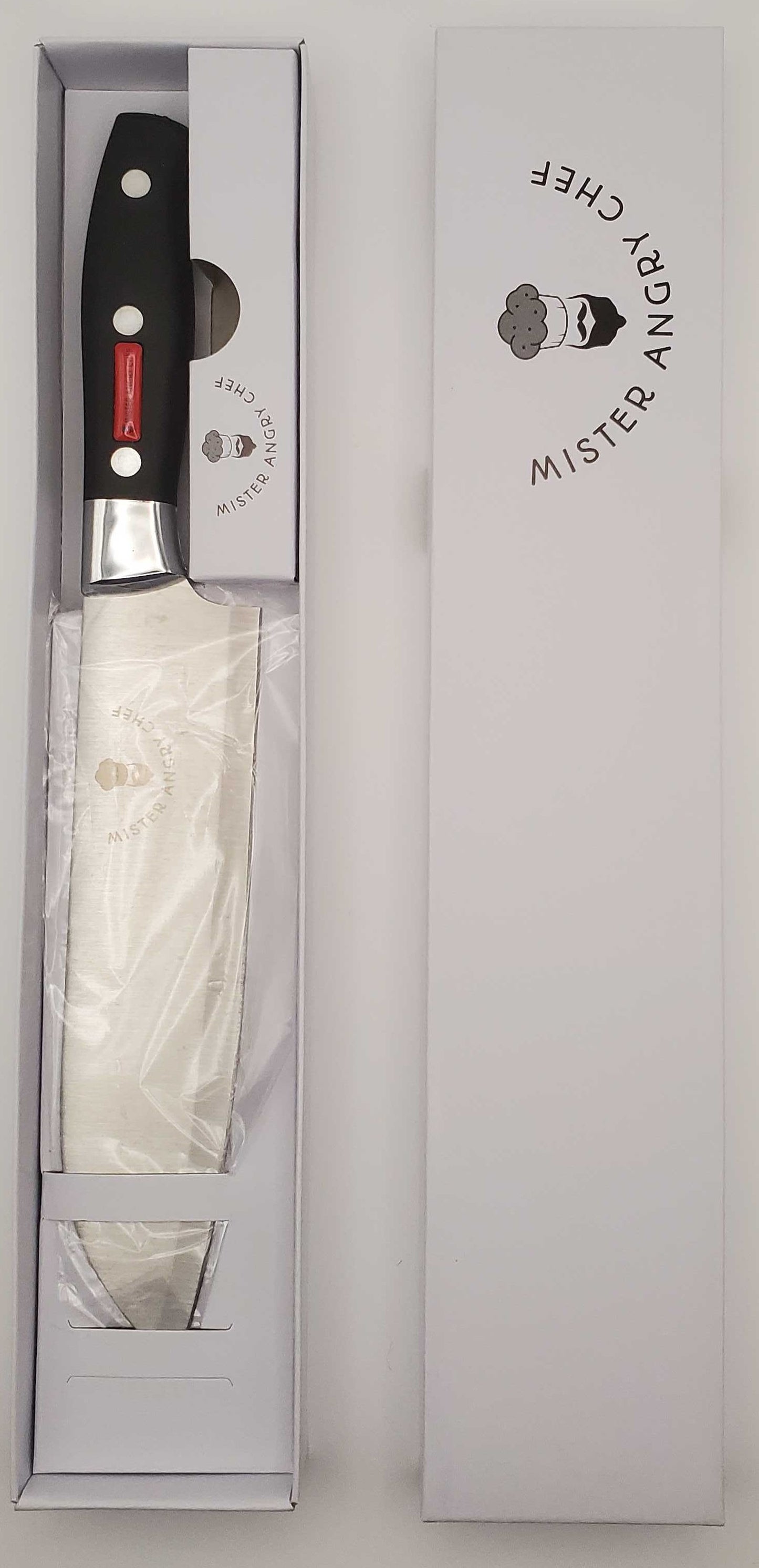 6.25" Santoku Knife, Black Handle - Irascible Line - X30Cr13 SS Blade