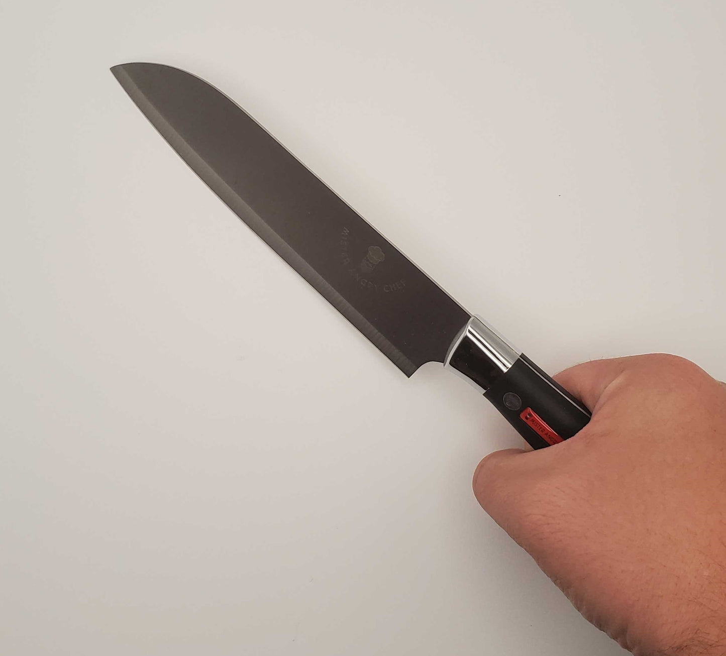 6.25" Santoku Knife, Black Handle - Irascible Line - X30Cr13 SS Blade