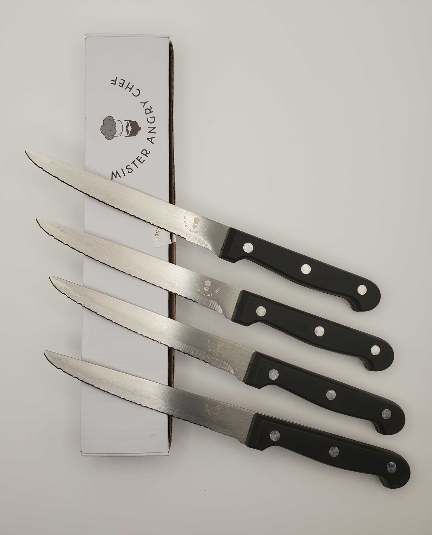 5 Inch Steak Knives, Serrated Blade, Set of 4