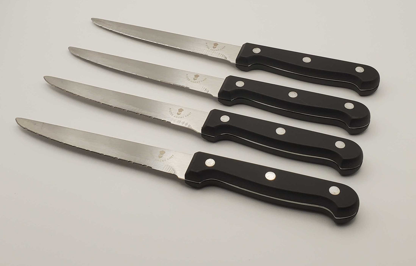 5 Inch Steak Knives, Serrated Blade, Set of 4
