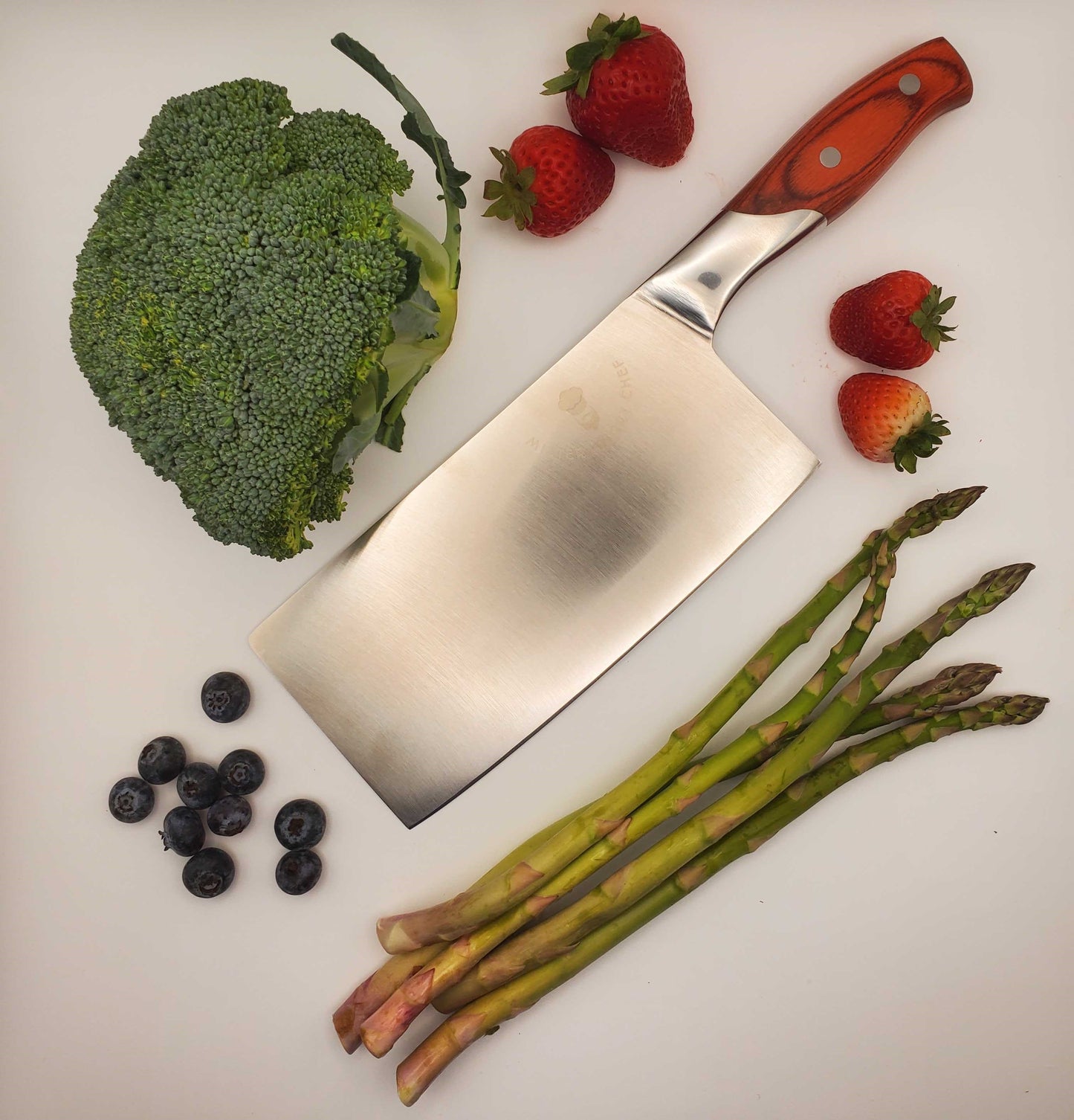 7 Inch Professional Style Cleaver Knife, Pakka Wood Handle - X30Cr13 SS Blade