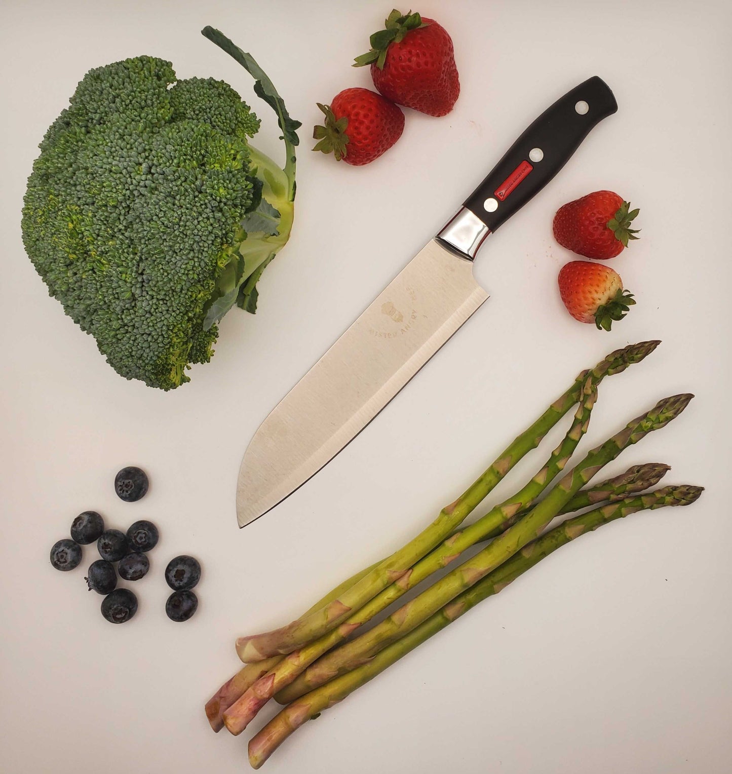 6.25" Santoku Knife, Black Handle - Irascible Line - X30Cr13 SS Blade