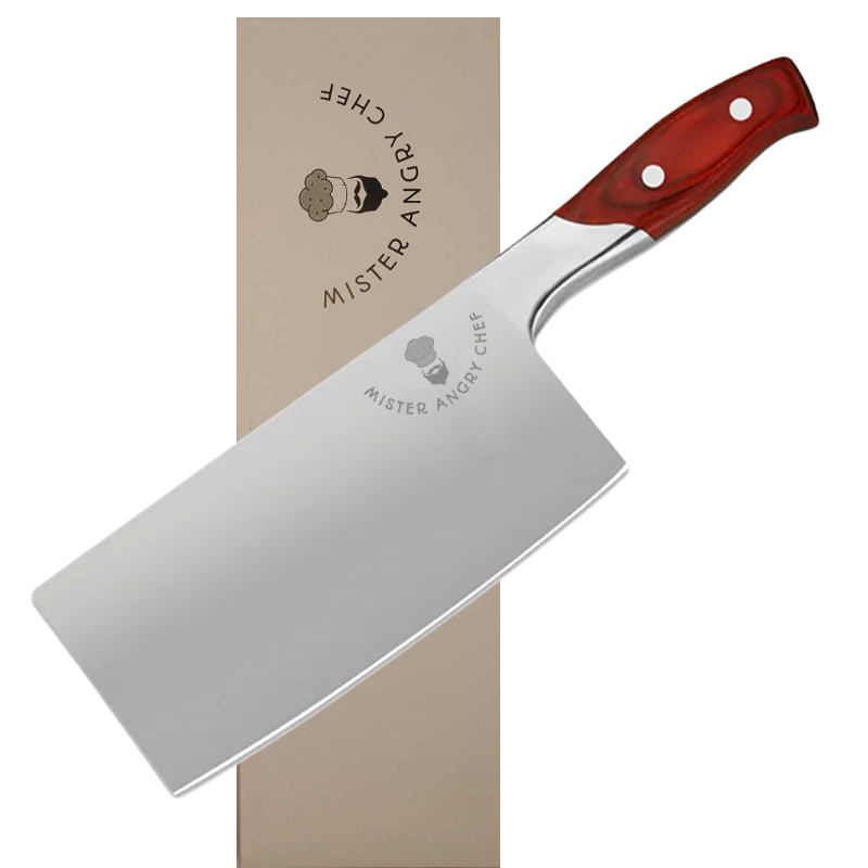 7 Inch Professional Style Cleaver Knife, Pakka Wood Handle - X30Cr13 SS Blade