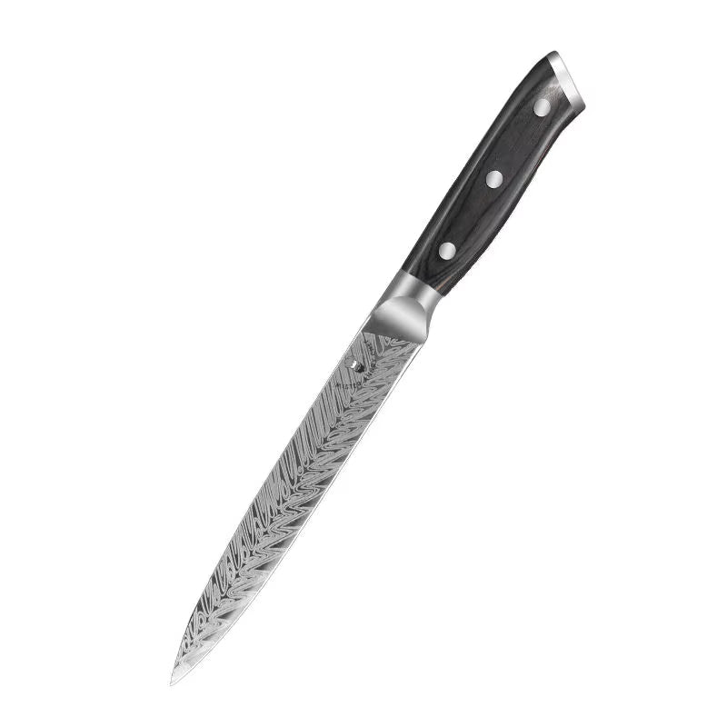 5" Japanese Laser Damascus Paring Knife - Pakka Wood Handle - 40Cr13 SS Blade