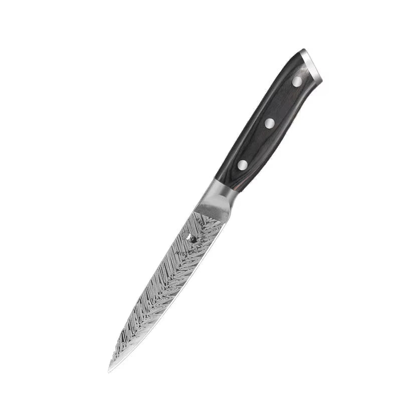 3.5" Japanese Laser Damascus Paring Knife - Pakka Wood Handle - 40cr13 SS Blade