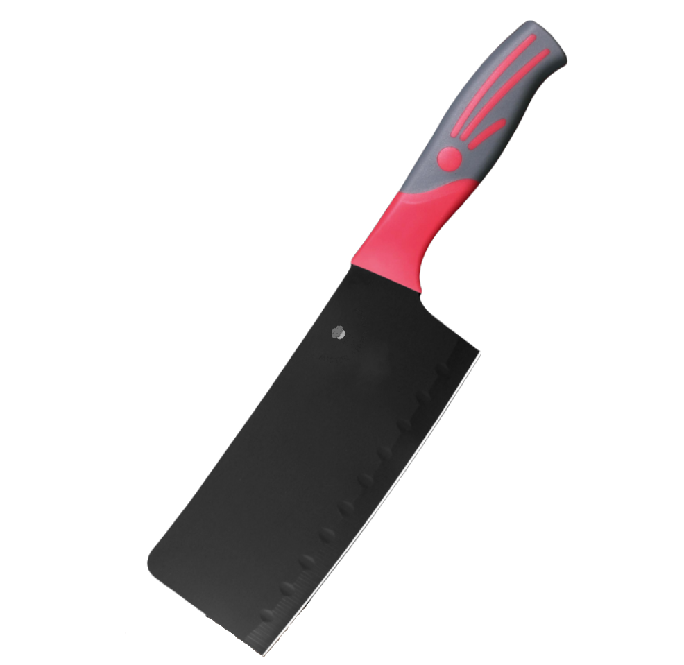 7" Vegetable Cleaver - Black Blade - X30Cr13 SS Blade